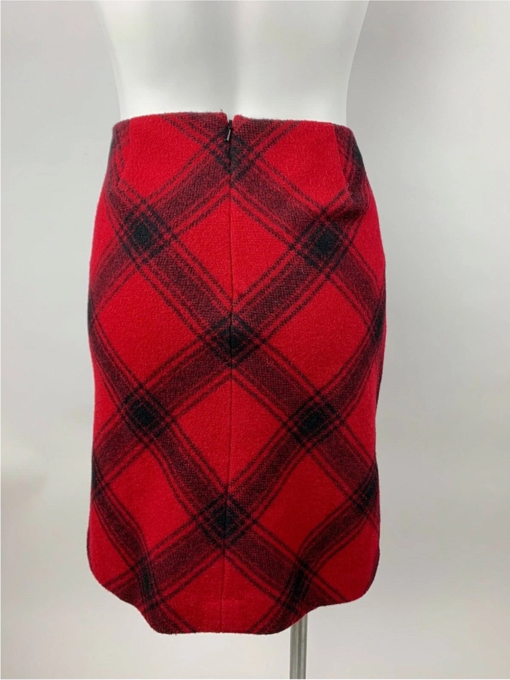 Talbots Black Red Pink Plaid Pencil Straight Skirt 10 Petite EUC - Picture 3 of 5